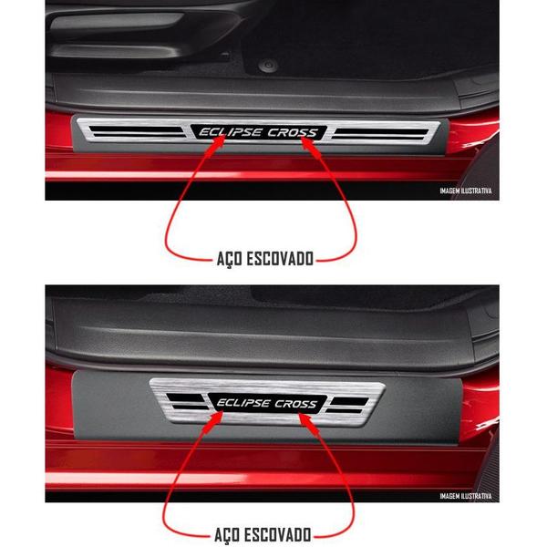 Imagem de Jogo Soleira Premium Elegance Mitsubishi Eclipse Cross 2020 em Diante - 4 Portas ( Vinil + Resinada 8 Peças )