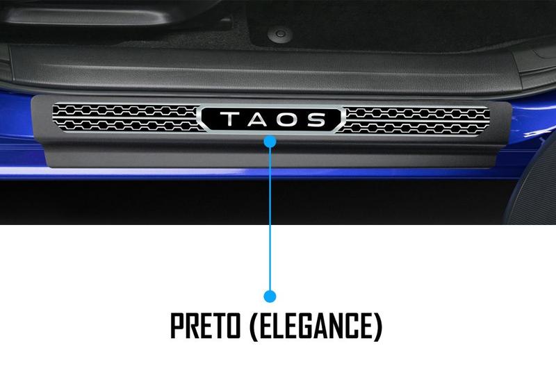 Imagem de Jogo Soleira Premium Elegance Vw Taos 2021 em Diante - 4 Portas ( Vinil + Resinada 8 Peças )