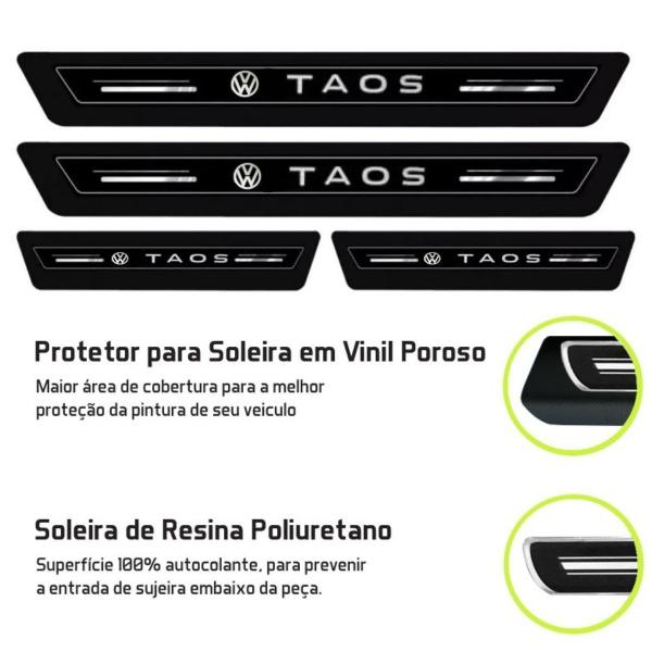 Imagem de Jogo Soleira Proteção Premium Resinada Preto Black Volkswagen Taos