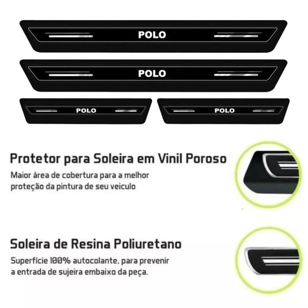 Imagem de Jogo Soleira Resinada Premium Preto Black Volswagen Polo Sedan e Hatch