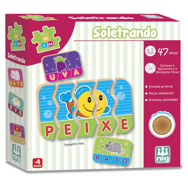 Jogo Soletrando Brinquedo Educativo Montar Encaixar Palavras - Nig Brinquedos Imagem de Jogo Soletrando Brinquedo Educativo Montar Encaixar Palavras