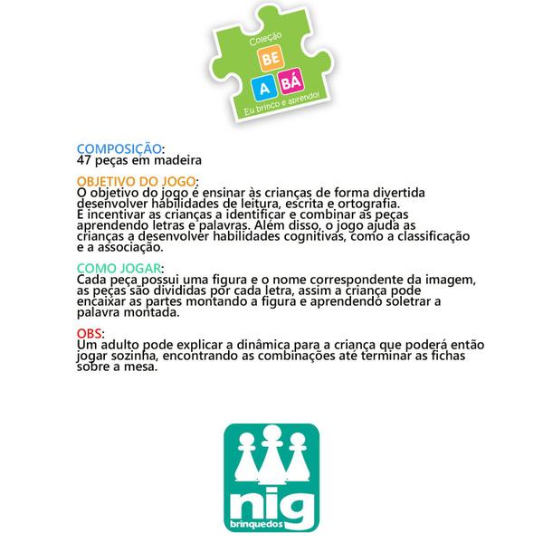 Jogo Soletrando Brinquedo Educativo Montar Encaixar Palavras - Nig Brinquedos Imagem de Jogo Soletrando Brinquedo Educativo Montar Encaixar Palavras