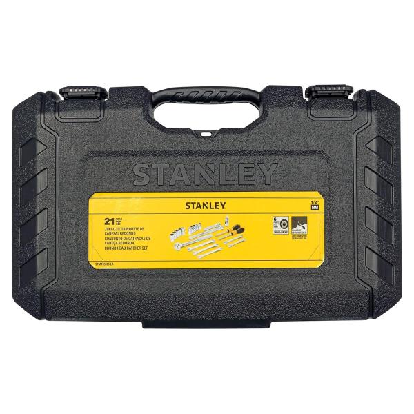 Jogo Soquete Estriado 1/2 10 A 19mm 21 Pcs Stanley STMT45513 Imagem de Jogo Soquete Estriado 1/2 10 A 19mm 21 Pcs Stanley STMT45513