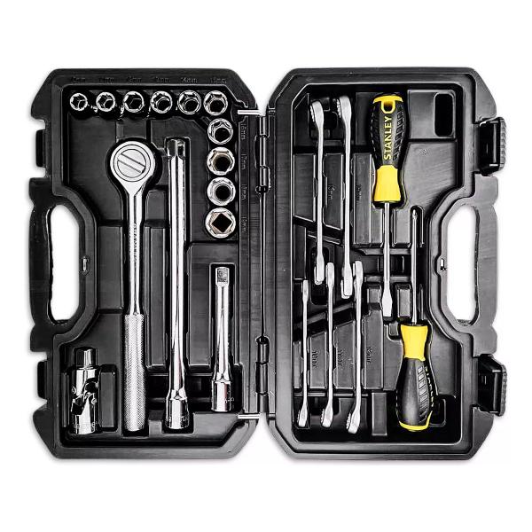 Jogo Soquete Estriado 1/2 10 A 19mm 21 Pcs Stanley STMT45513 Imagem de Jogo Soquete Estriado 1/2 10 A 19mm 21 Pcs Stanley STMT45513