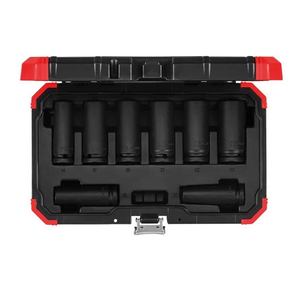 Imagem de Jogo soquetes impacto longo 1/2" 12-23mm gedore red 8 peças