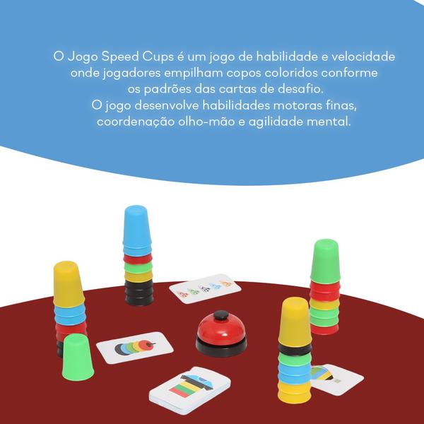 Imagem de Jogo Speed Cups Cartas Colorido Criança Raciocínio Rápido