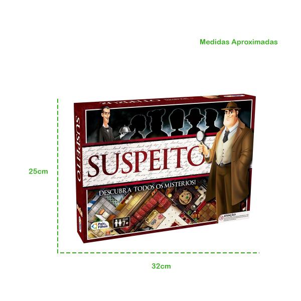 Jogo Suspeito Tabuleiro Detetive Descubra Mistérios Brinquedo - Pais & Filhos Imagem de Jogo Suspeito Tabuleiro Detetive Descubra Mistérios Brinquedo