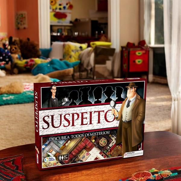 Jogo Suspeito Tabuleiro Detetive Descubra Mistérios Brinquedo - Pais & Filhos Imagem de Jogo Suspeito Tabuleiro Detetive Descubra Mistérios Brinquedo