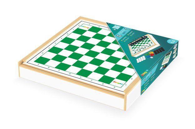 Jogo Tabuleiro 4 Em 1 Damas Xadrez Trilha Ludo Brinquedo - 718 Junges Imagem de Jogo Tabuleiro 4 Em 1 Damas Xadrez Trilha Ludo Brinquedo - 718 Junges