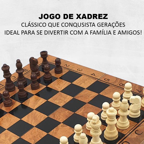 Jogo Tabuleiro De Xadrez Madeira Oficial Dobrável 23x23cm - Uny Gift Imagem de Jogo Tabuleiro De Xadrez Madeira Oficial Dobrável 23x23cm