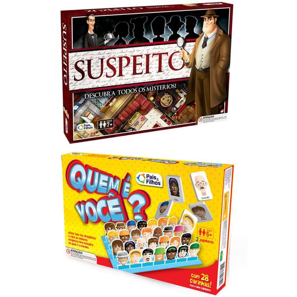 Jogo Tabuleiro Suspeito Parecido com Detetive + Quem é Você Parecido Cara a Cara - Pais e Filhos Imagem de Jogo Tabuleiro Suspeito Parecido com Detetive + Quem é Você Parecido Cara a Cara - Pais e Filhos