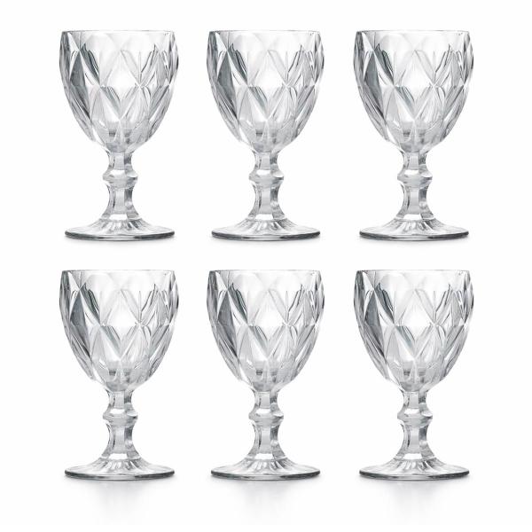 Jogo Taças Transparentes 6 Unidades Cristal Suco Agua Vidro Transparência Impecável - Mega...