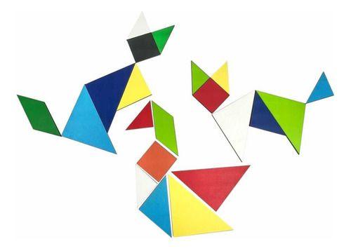 Imagem de Jogo Tangram Brinquedo Educativo Em Madeira 70 Peças