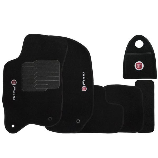 Jogo Tapete Automotivo Carpete + Lixeira Novo Fiat Palio 2012 à 2018 Soft Logo Bordado Preto 6 Peças - S/M Imagem de Jogo Tapete Automotivo Carpete + Lixeira Novo Fiat Palio 2012 à 2018 Soft Logo Bordado Preto 6 Peças