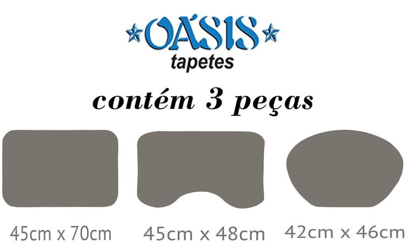 Imagem de Jogo tapete banheiro 3 peças 100% antiderrapante pelo toque super macio não risca piso classic oasis (jeans)