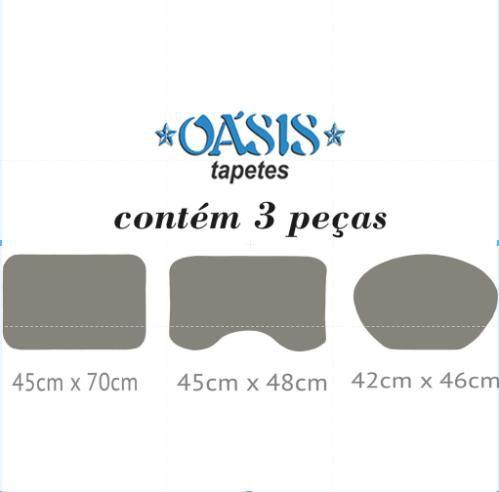 Jogo tapete oasis para banheiro 3 peças 100% antiderrapante pelo super macio não escorrega classic - OÁSIS Imagem de Jogo tapete oasis para banheiro 3 peças 100% antiderrapante pelo super macio não escorrega classic