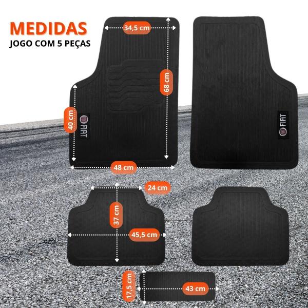 Jogo Tapete Palio 2008 2009 2010 2011 Borracha com Logo - FIAT Imagem de Jogo Tapete Palio 2008 2009 2010 2011 Borracha com Logo