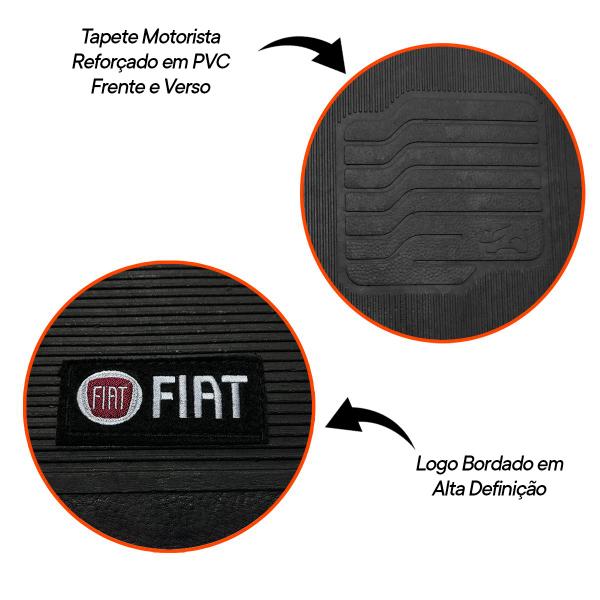 Imagem de Jogo Tapete Palio Fire 2002 a 2017 Borracha com Logo Fiat