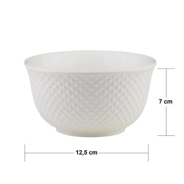 Imagem de Jogo Tigela Bowl Porcelana New Bone Dots Branco 380ml 4pç