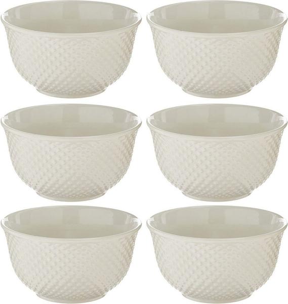 Imagem de Jogo Tigela Bowl Porcelana New Bone Dots Branco 380ml 6pç