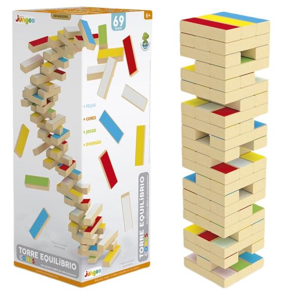 Jogo Torre Equilíbrio Brinquedo Madeira Junges Original 69Pç Imagem de Jogo Torre Equilíbrio Brinquedo Madeira Junges Original 69Pç