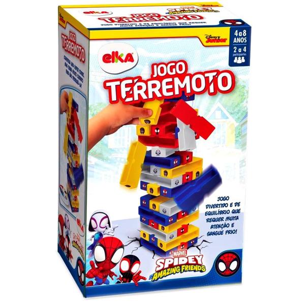 Imagem de Jogo Torre Equilíbrio Terremoto Spidey 48 Blocos 1217 - Elka