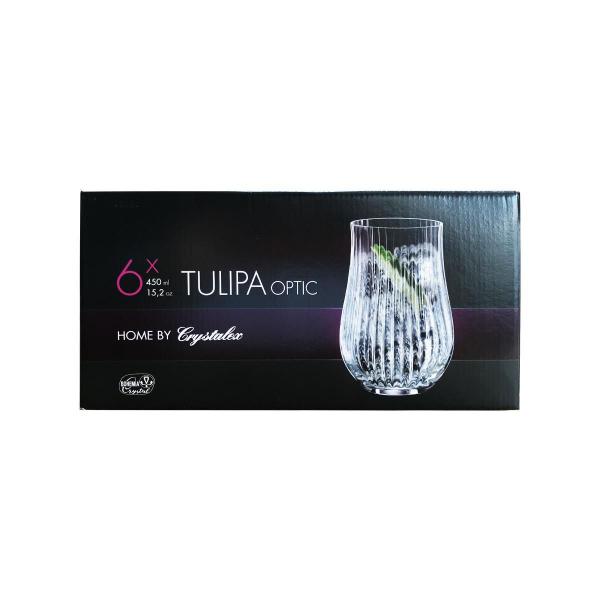 Imagem de Jogo Vaso Waterfall 305 E Copos Cristal 450 Ml Tulipa Optic