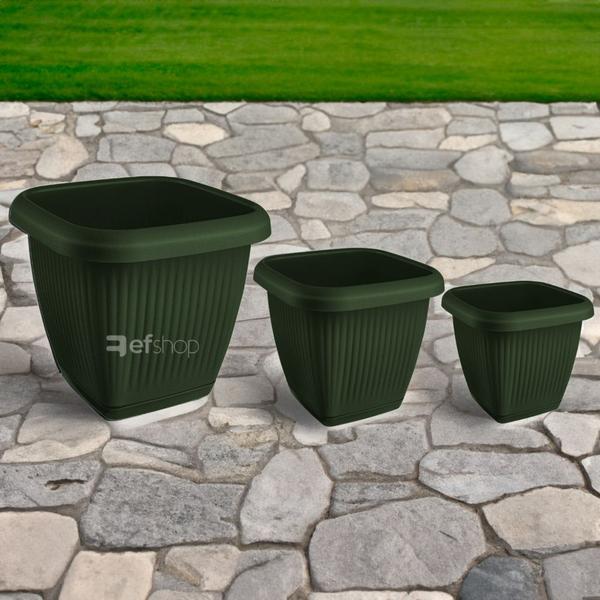 Imagem de Jogo Vasos Para Plantas C/ Prato P M G Decoração Casa Jardim Varanda