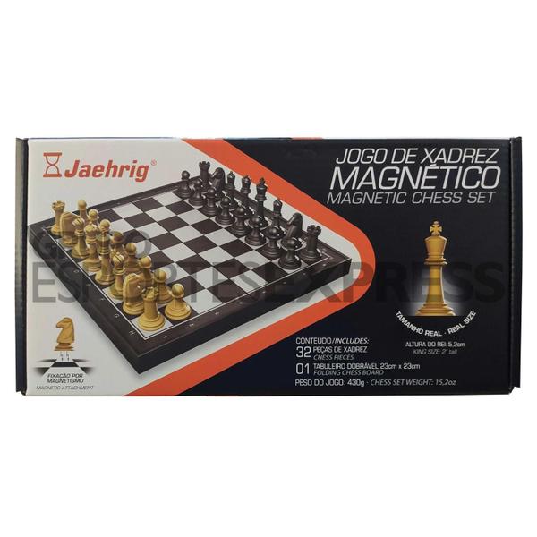 Jogo Xadrez Magnético Portátil e Dobrável - Jaehrig - J038 - Jogo