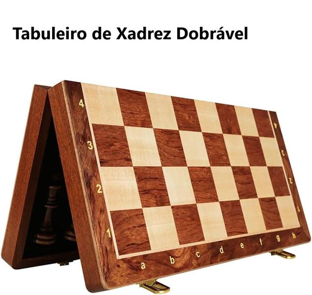 Imagem de Jogo Xadrez Tabuleiro De Madeira Profissional Grande Premium