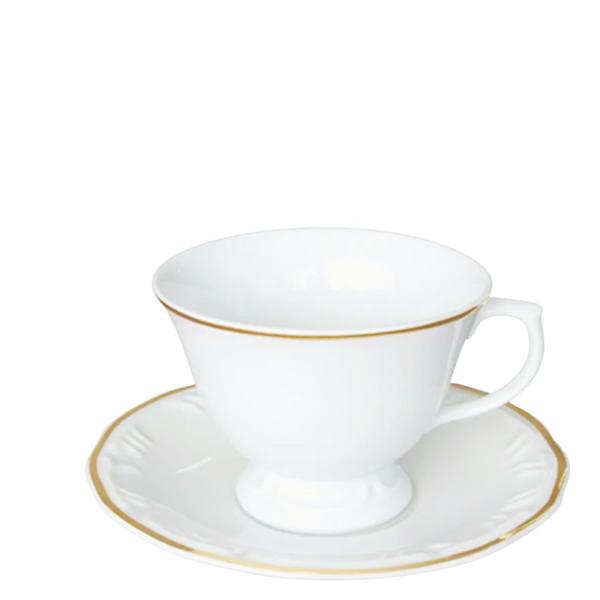 Jogo Xícara p/ Café 6un 50ml Pomerode Filete Ouro Porcelana