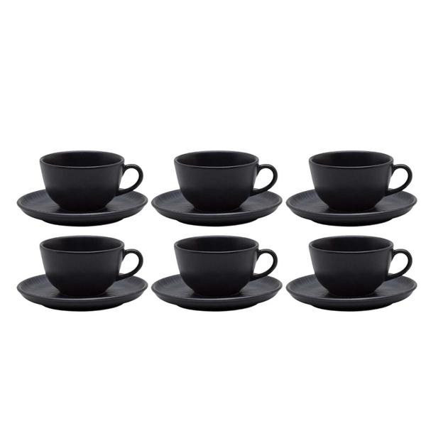 Imagem de Jogo Xicaras De Chá Café Pires 6Pcs 200Ml Cerâmica Oxford