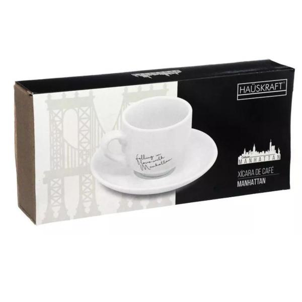 Imagem de Jogo Xicaras De Porcelana Cafe 90 ml Branco manhattan