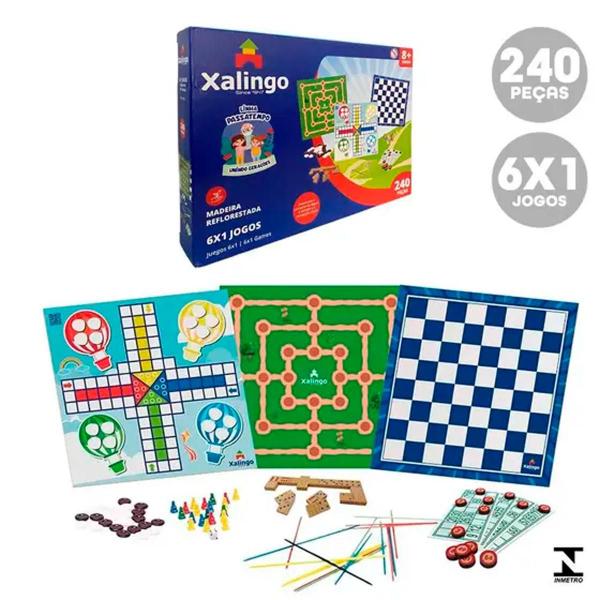 Jogos 6X1 Diversão Para Toda Família 240 Peças Xalingo Imagem de Jogos 6X1 Diversão Para Toda Família 240 Peças Xalingo