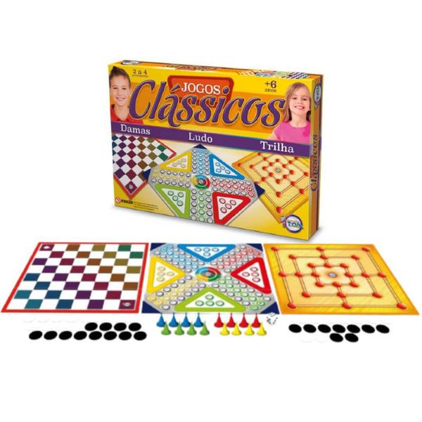 Jogos Clássicos 3 em 1 Damas/Ludo/Trilha Toia - 12133 - TOIA BRINQUEDOS Imagem de Jogos Clássicos 3 em 1 Damas/Ludo/Trilha Toia - 12133