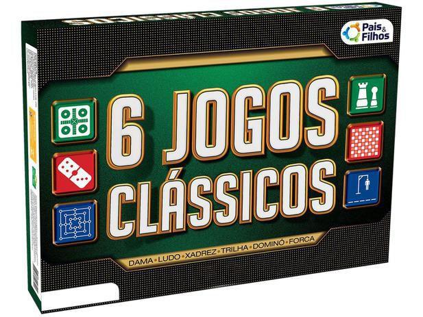 Imagem de Jogos clássicos 6 em 1 pais e filhos tabuleiro