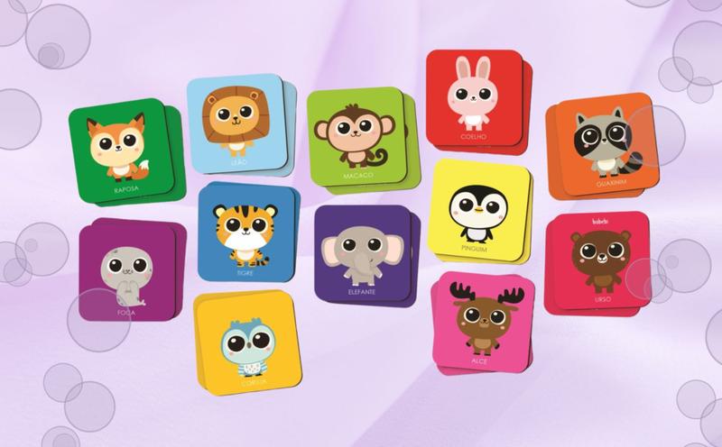 Imagem de Joguinhos de Bolsa Jogo da Memoria Animais Babebi Brinquedo Infantil Recreativo