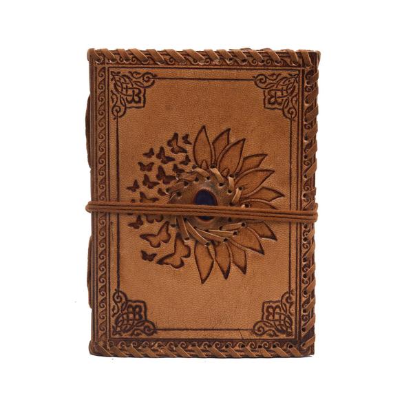 Imagem de Journal Creative Leather Art Sun Flower & Butterfly Emboss