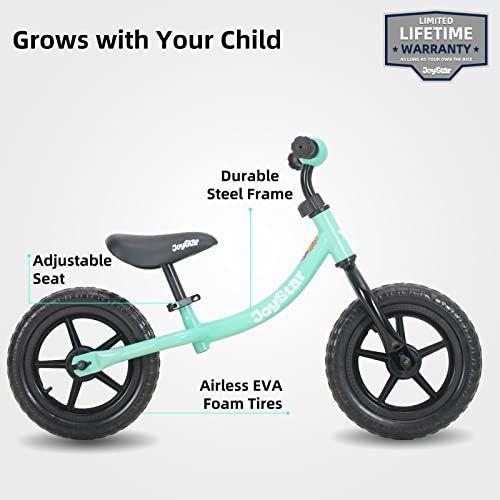 Imagem de JOYSTAR 12 Polegadas Balance Bike para 18 meses, 2, 3, 4 e 5 anos meninos e meninas de 5 anos - Bicicleta Infantil Leve com Guidão e Assento Ajustáveis - Sem Pedal Bikes para Presente de Aniversário infantil