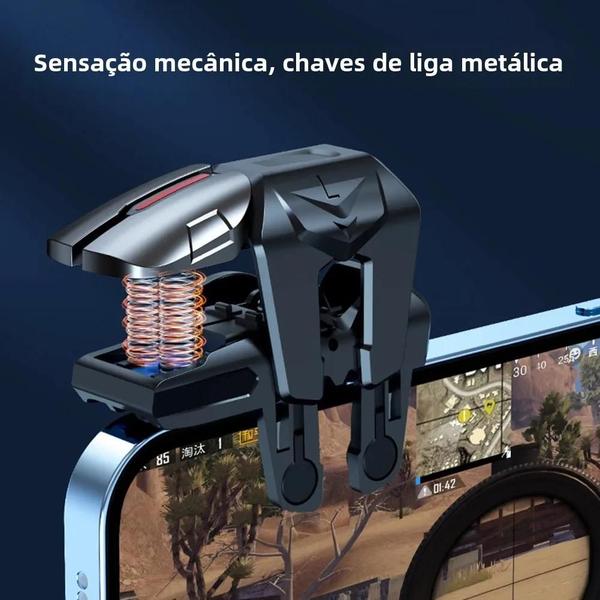 Imagem de Joystick Gamer Mobile 6 Dedos G21 - PUBG, Controlador L1 R1 para Tiro