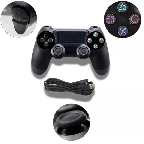 Joystick Preto Recarregável Sem Fio Console E Computador - Zonne Imagem de Joystick Preto Recarregável Sem Fio Console E Computador