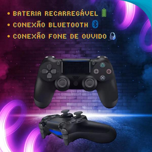 Joystick Preto Recarregável Sem Fio Console E Computador - Zonne Imagem de Joystick Preto Recarregável Sem Fio Console E Computador