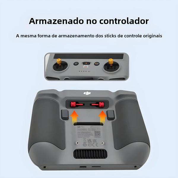 Imagem de Joysticks de Alumínio para Controle Remoto DJI - Air 3, Mini 3 Pro, Mini 4 Pro e Mavic 3