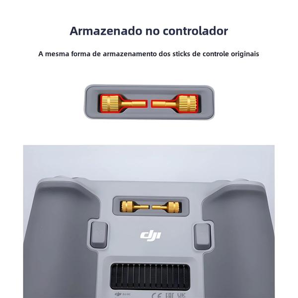 Imagem de Joysticks de Alumínio para Controle Remoto DJI - Air 3, Mini 3 Pro, Mini 4 Pro e Mavic 3