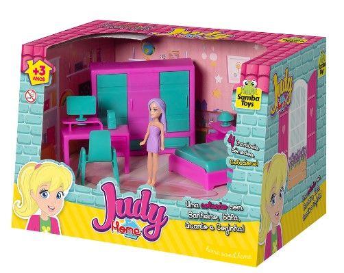 Judy Quarto c/ Boneca e Acessórios Brinquedo Menina Casinha