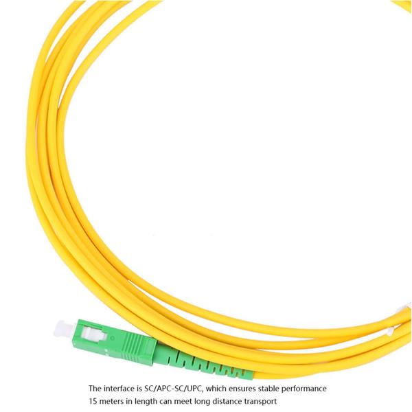 Imagem de Jumper de fibra óptica Walfront monomodo 15m SC/APC-SC/UPC