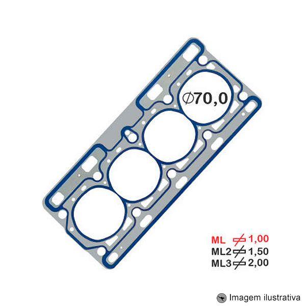 Imagem de Junta Cabeçote Aço Inox 1.00mm Renault Clio Kangoo Logan Twingo Peugeot 206 D4D D4F 1.0 16V 00/... Hi-Flex