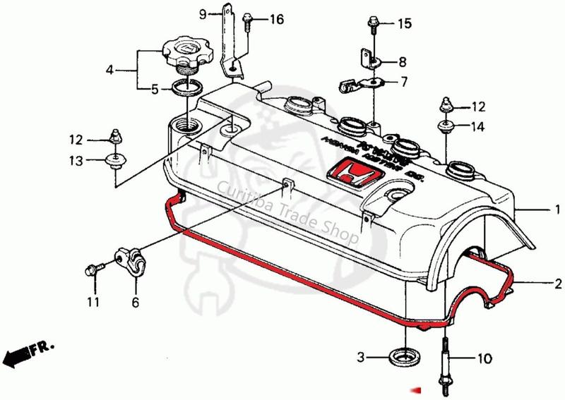 Imagem de Junta Da Tampa Válvula Honda Civic 1.5 1994 A 1995