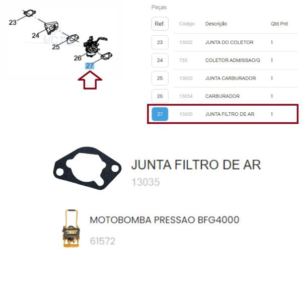 Imagem de Junta Filtro de Ar Buffalo P/Rolo Compactador 1200 Rental BF