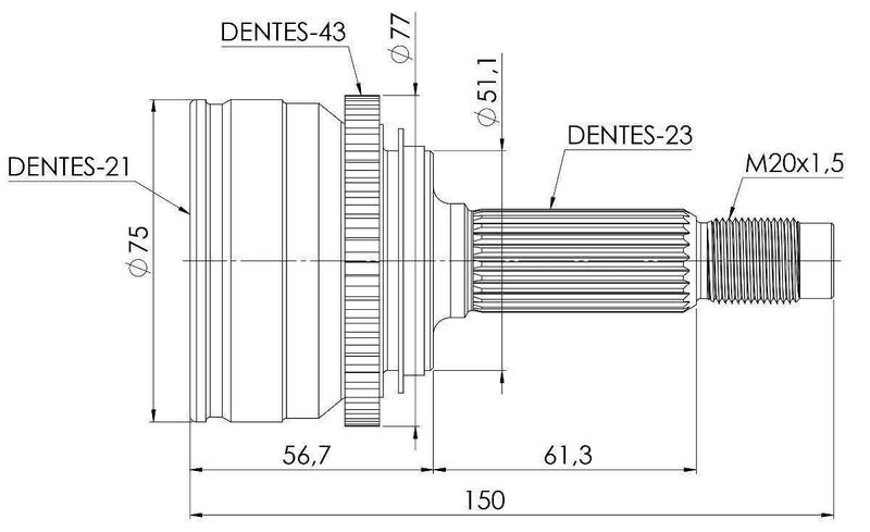 Imagem de Junta Homocinética Chery Face Com Abs Manual Ml